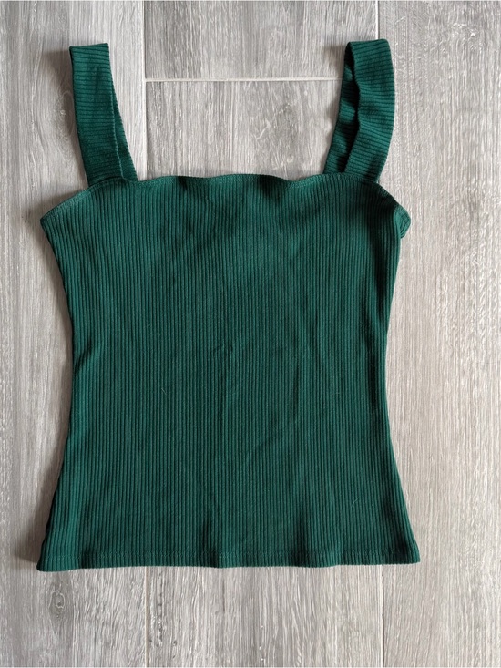 Reformation Tops - Reformation Forest Green Ribbed Tank Top